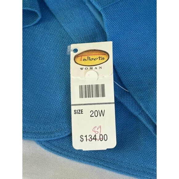 TALBOTS Blue 100% Linen Blazer Women 20W Long Sleeve Lined Pockets Jacket Career - Picture 10 of 13